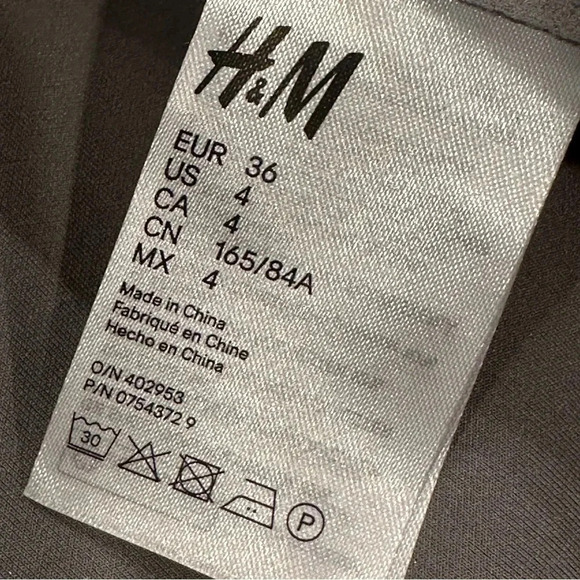 H&M Faux Suede Pocket Zippered Sleeve Gray Moto Jacket Size 4 - Picture 9 of 12